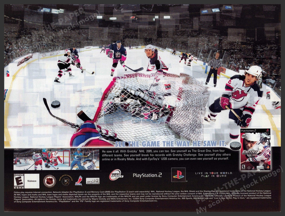 Gretzky NHL 2005 Video Game 2000s Print Advertisement Ad Hockey Fetch-the-Paper