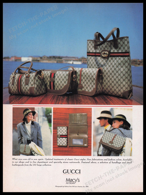 Gucci 1980s Print Advertisement Ad 1987 Fetch the Paper!