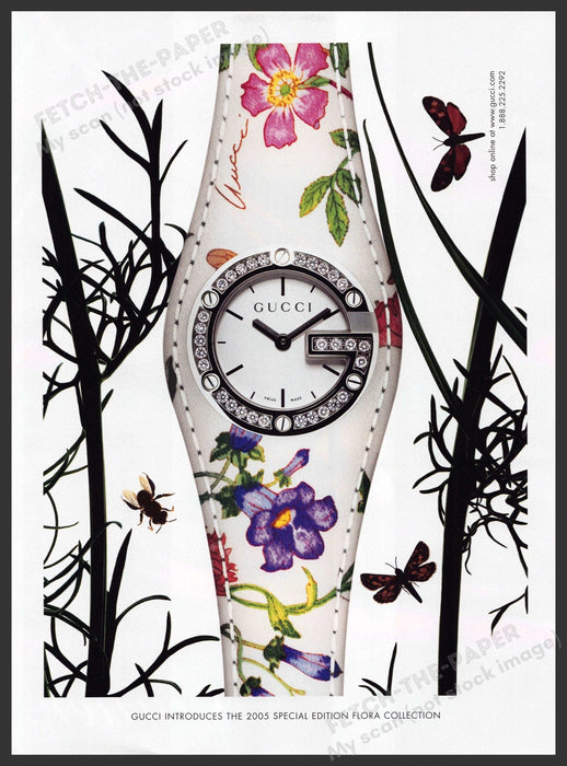 Gucci Flora Watch 2000s Print Advertisement 2005 Watch Fetch-the-Paper