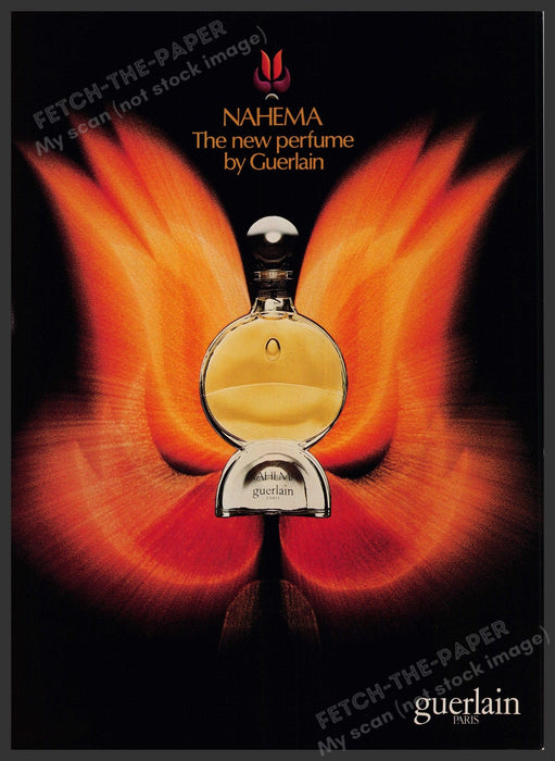 Guerlain Paris Nahema Perfume Promo 1980s Print Advertisement Ad 1980 Fetch-the-Paper