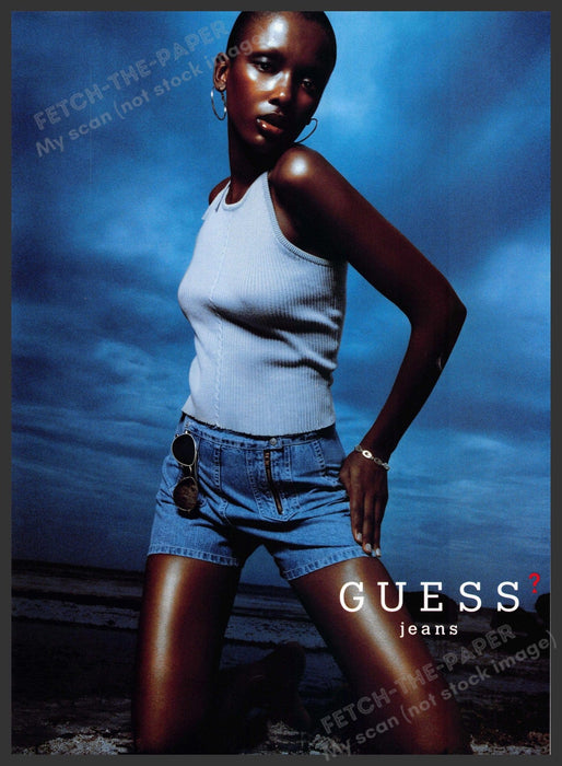 Guess 1990s Print Advertisement Ad 1998 Adia Coulibaly Jeans Model Guess
