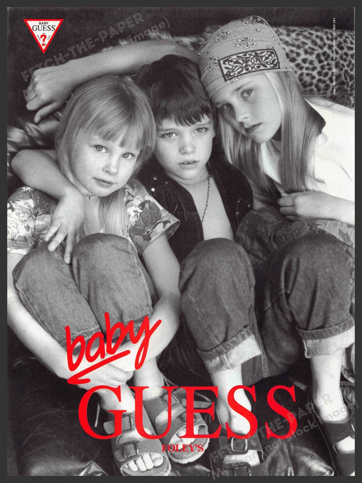 Guess Baby 1990s Print Advertisement 1993 Kids Children Clothing Fetch-the-Paper