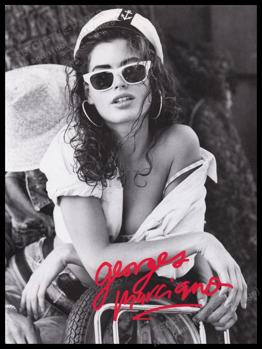 Guess by Marciano 1980s Print Advertisement Ad 1989 Sailor Hat Sexy Model Fetch the Paper!