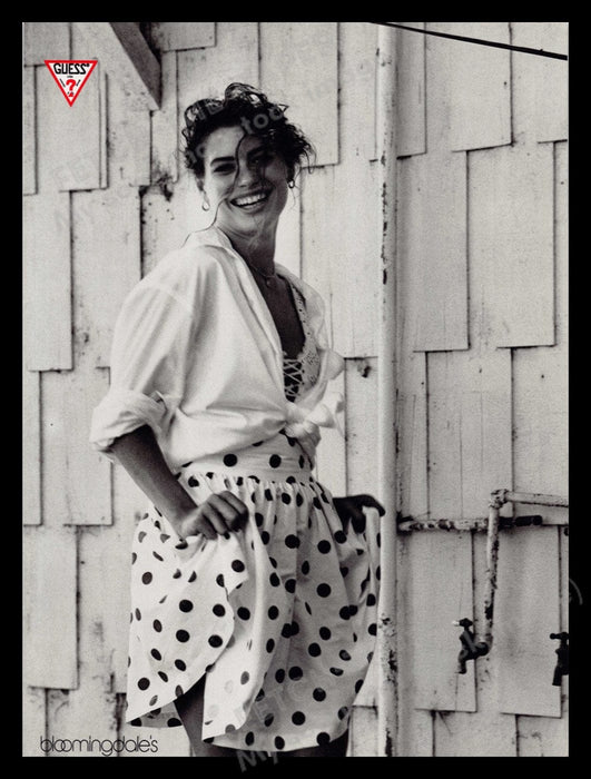 Guess Georges Marciano Carrie Otis 1980s Print Advertisement 1989 Front / Back Fetch-the-Paper