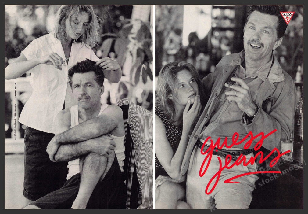 Guess Jeans 1980s Print Advertisement (2 page) Perfume 1987 Tom Skerritt Guess