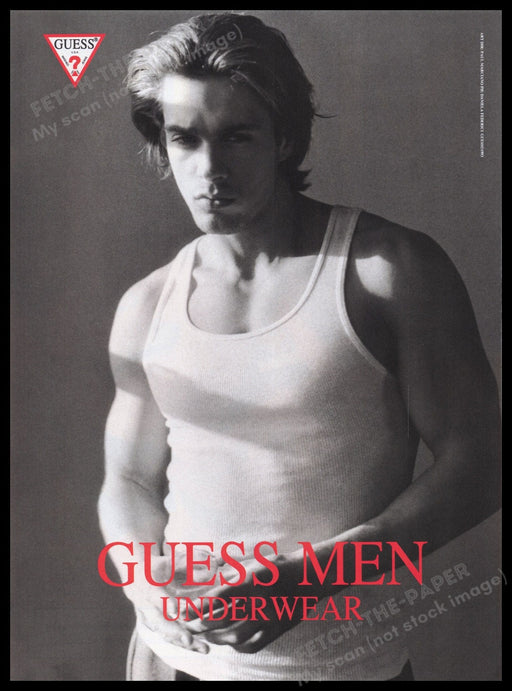 Guess Men Underwear 1990s Print Advertisement Ad 1993 Beiron Andersson Fetch the Paper!