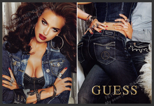 Guess Premium Jeans Irina Shayk 2000s Print Advertisement (2 pages) 2009 Fetch-the-Paper