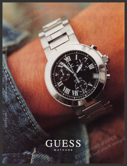 Guess Watches 2000s Print Advertisement 2002 Ad Fetch-the-Paper