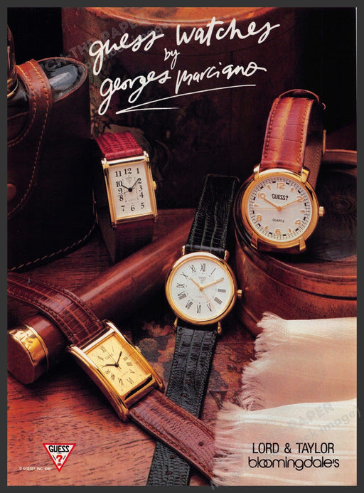 Guess Watches by Georges Marciano 1980s Print Advertisement 1987 Guess