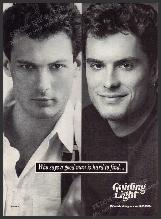 Guiding Light 1990s Print Ad 1990 "Who says a good man is hard to find..." Guiding Light