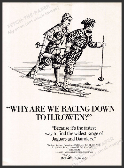 H.R. Owen Jaguar Daimler 1980s U.K. Print Advertisement Ad 1986 H.R. Owen