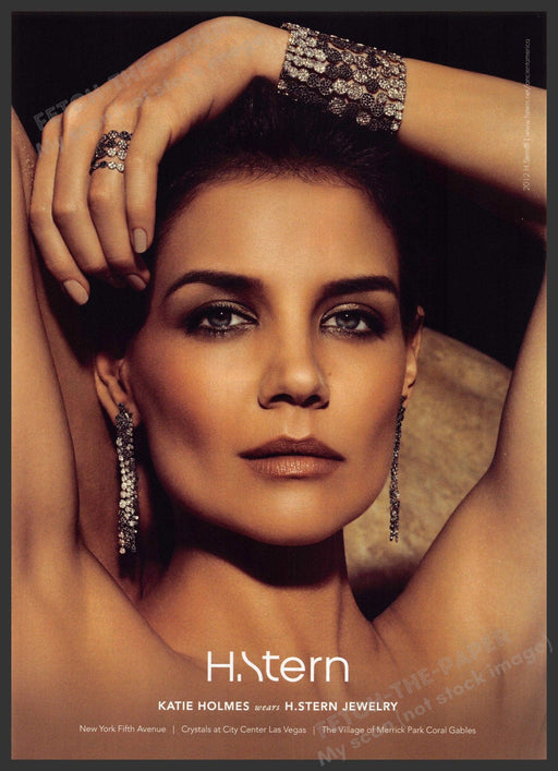 H. Stern Katie Holmes 2010s Print Advertisement 2012 Jewelry Tan Skin Beauty Fetch-the-Paper