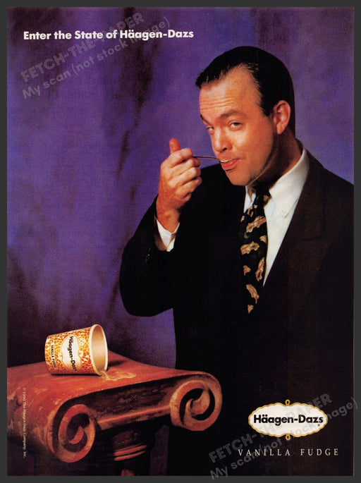Haagen-Dazs 1990s Magazine Print Advertisement 1990 "Enter the state" Haagen-Dazs