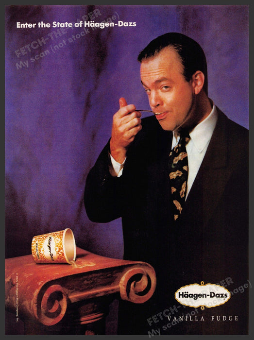 Haagen-Dazs 1990s Magazine Print Advertisement 1990 "Enter the state" Haagen-Dazs