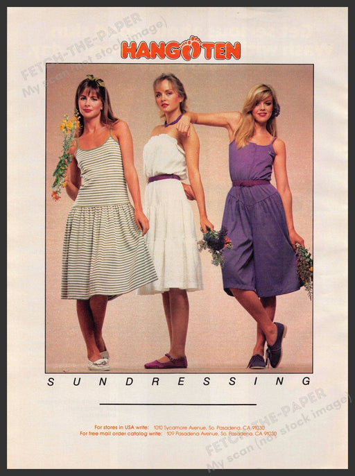 Hang Ten Sundresses 1980s Print Advertisement 1981 Legs Sweet Flowers Hang Ten