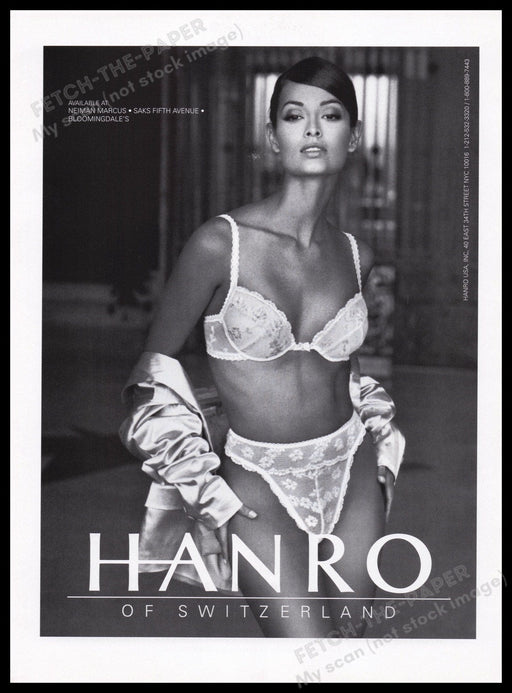 Hanro Lingerie 1990s Print Advertisement Ad 1996 Legs Sexy Switzerland Fetch the Paper!