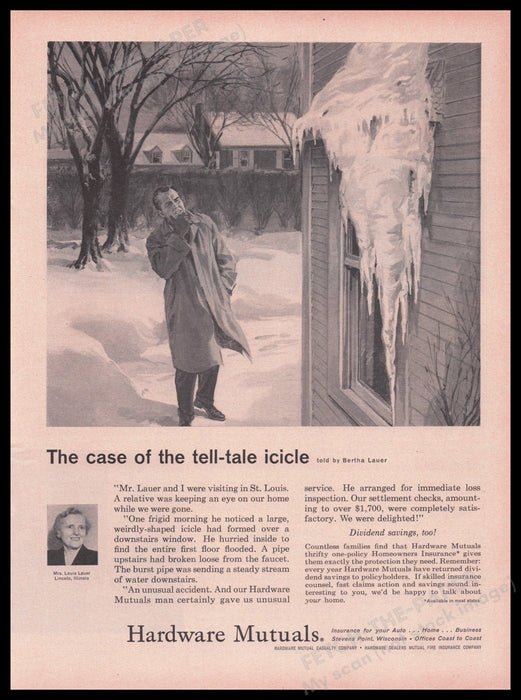 Hardware Mutuals Insurance Company 1950s Print Advertisement Ad 1959 #2 Fetch the Paper!