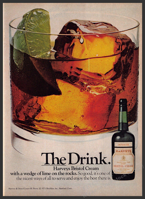 Harvey's Bristol Cream 1970s Print Advertisement 1976 "The Drink" Fetch-the-Paper