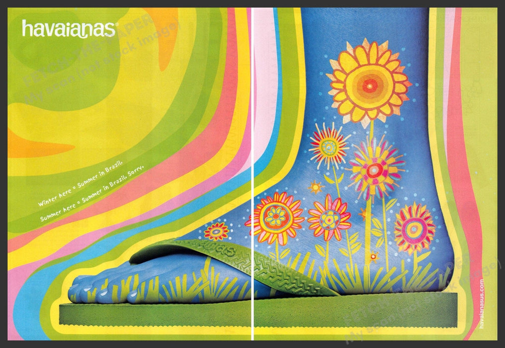 Havaianas 2000s Print Advertisement (2 pages) 2008 Colorful Flip Flops Havaianas