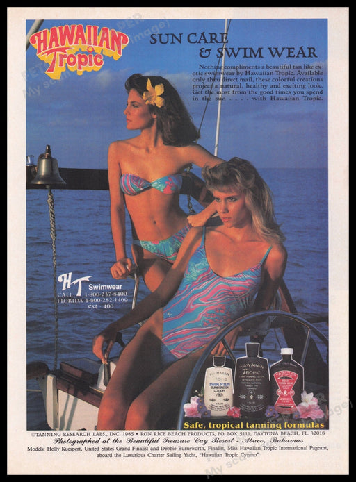 Hawaiian Tropic 1980s Print Advertisement Ad 1985 Fetch the Paper!