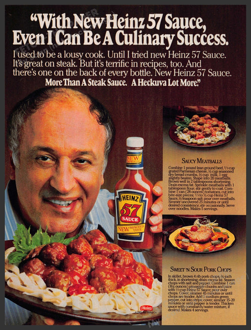 Heinz 57 1980s Magazine Print Advertisement 1985 Recipes Heinz 57