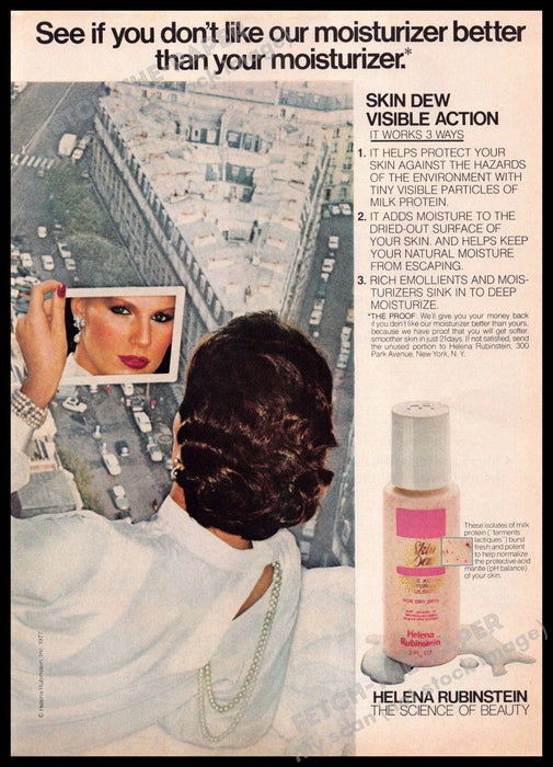 Helena Rubinstein 1970s Print Advertisement 1977 Skin Dew NYC Helena Rubinstein