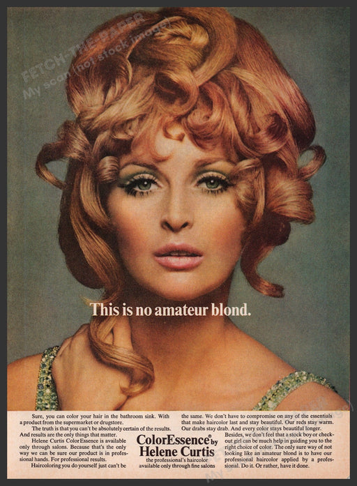 Helene Curtis Hair 1960s Print Advertisement Ad 1969 ColorEssence Sexy Redhead Fetch the Paper!