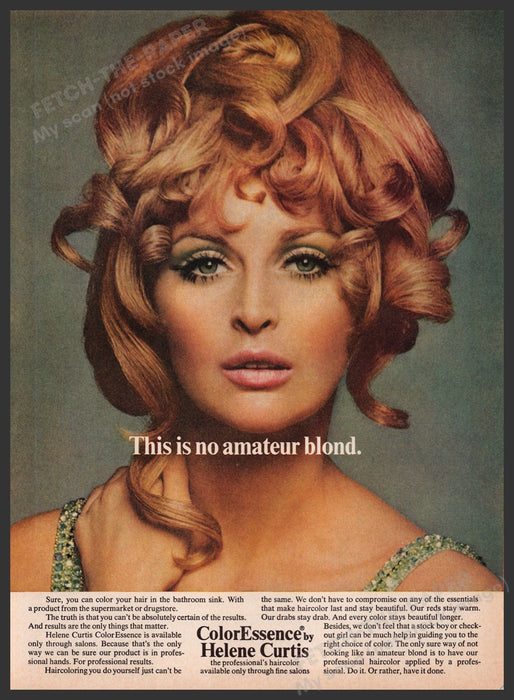 Helene Curtis Hair 1960s Print Advertisement Ad 1969 ColorEssence Sexy Redhead Fetch the Paper!