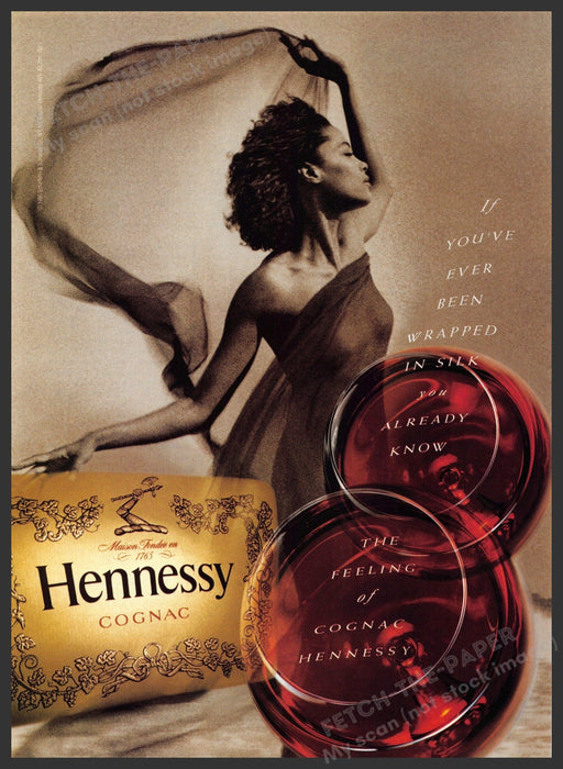 Hennessy Cognac 2000s Print Advertisement Ad 2002 Wrapped in Silk Hennessy