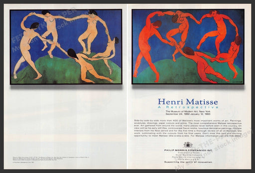 Henri Matisse Museum of Modern Art Exhibition 1990s Print Advertisement Ad 1992 Fetch the Paper!
