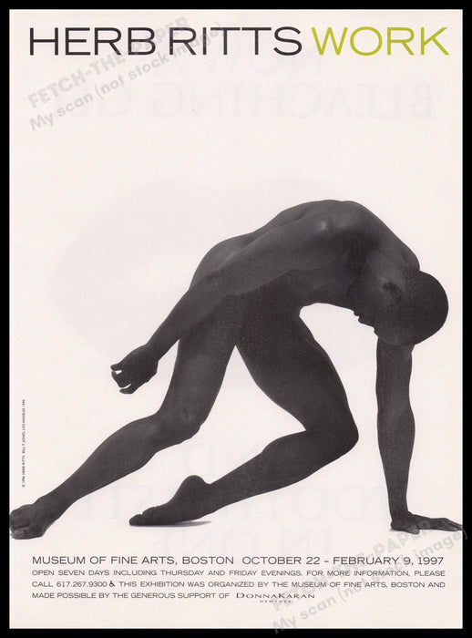 Herb Ritts Museum Of Fine Arts, Boston 1990s Print Advertisement Ad 1996 Fetch the Paper!