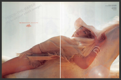Hermes 2000s Print Advertisement (2 Page) 2009 Horse "The beautiful escape" Fetch-the-Paper
