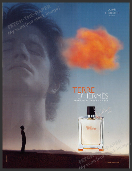 Hermes Paris Cologne Terre D'Hermes 2000s Print Advertisement 2008 Earth and Sky Fetch-the-Paper