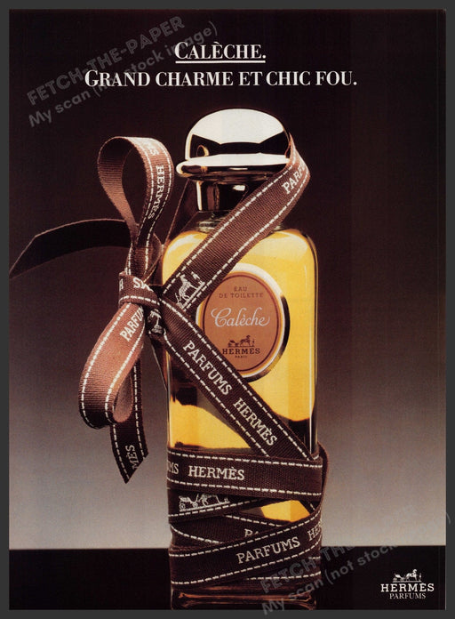 Hermes Parums Caleche Perfume 1980s Print Advertisement Ad 1988 Fetch-the-Paper