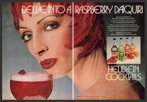 Heublein Cocktails 1980s Magazine Print Ad (2 pgs) 1981 "Delve into a daiquiri" Fetch-the-Paper
