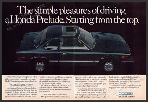 Honda Prelude 1980s Print Advertisement (2 pages) 1981 Car Honda