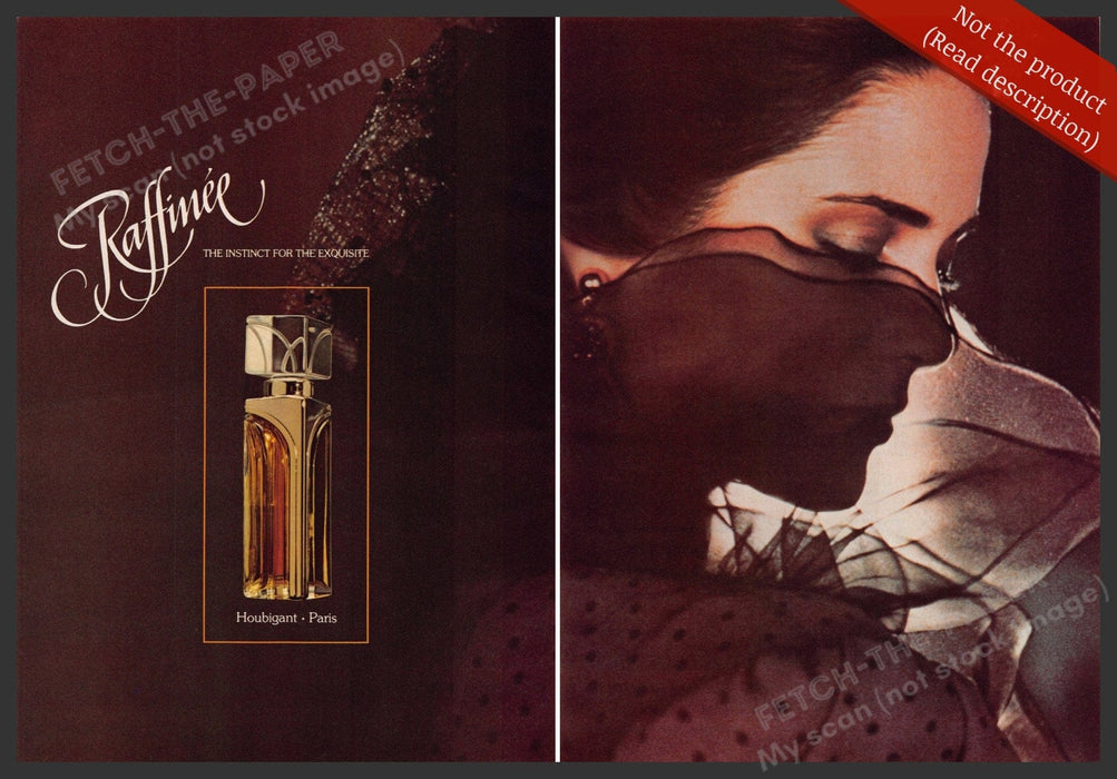 Houbigant Raffinee 1980s Magazine Print Ad (2 pages) 1984 Instinct for Exquisite Houbigant Raffinee