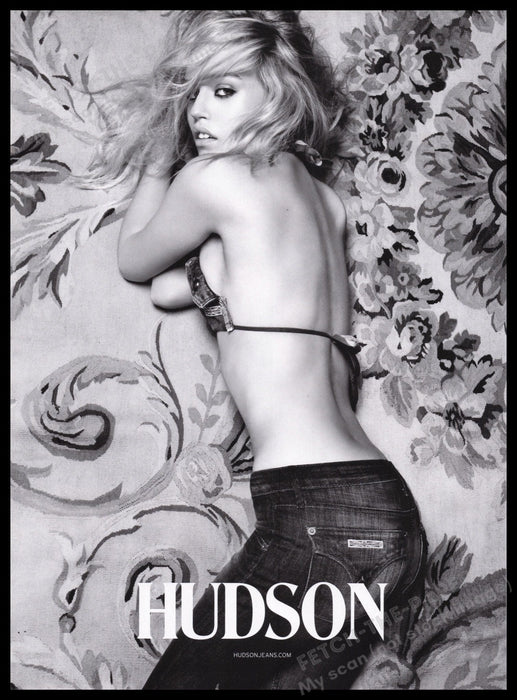 Hudson Jeans 2000s Print Advertisement Ad 2009 Sexy Model Fetch the Paper!