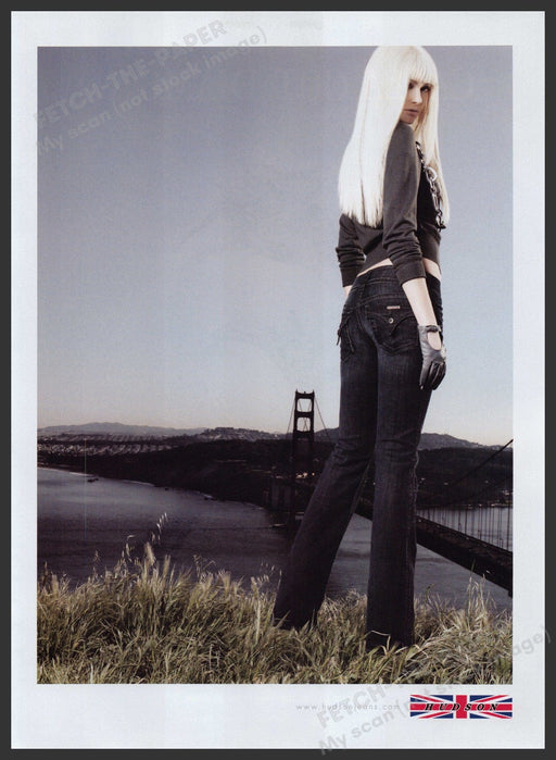 Hudson Jeans Clothing 2000s Print Advertisement Ad 2008 Golden Gate Bridge Fetch the Paper!
