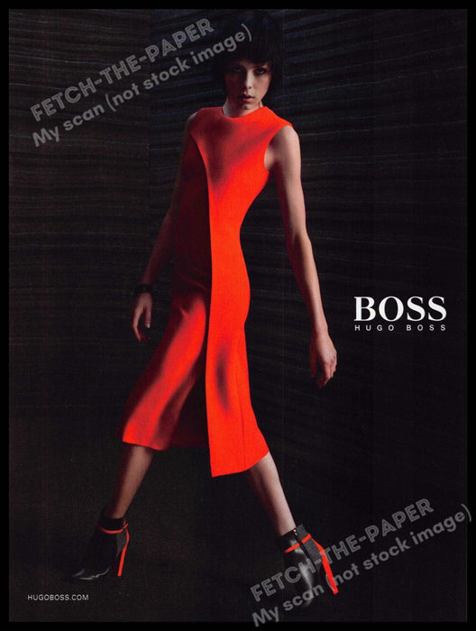 Hugo Boss 2010s Magazine Print Ad 2015 Bold Red Heels Edie Campbell Hugo Boss