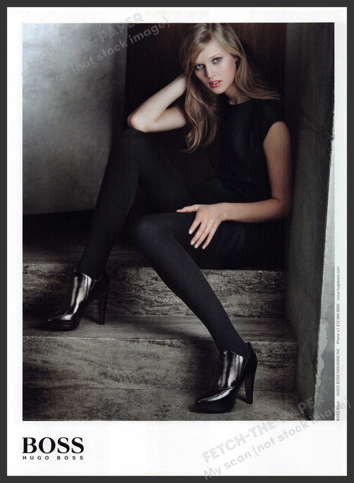 Hugo Boss Footwear 2000s Print Advertisement Ad 2009 Legs Black Tights Stairs Hugo Boss