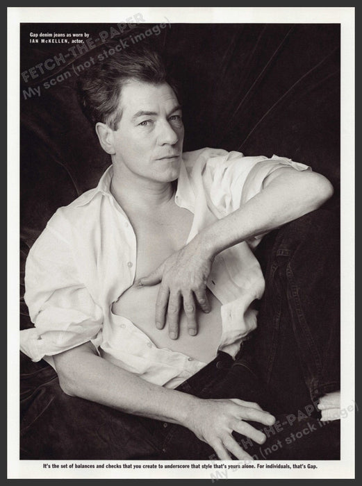 Ian McKellen for Gap 1990s Magazine Photo 1992 Fetch the Paper!
