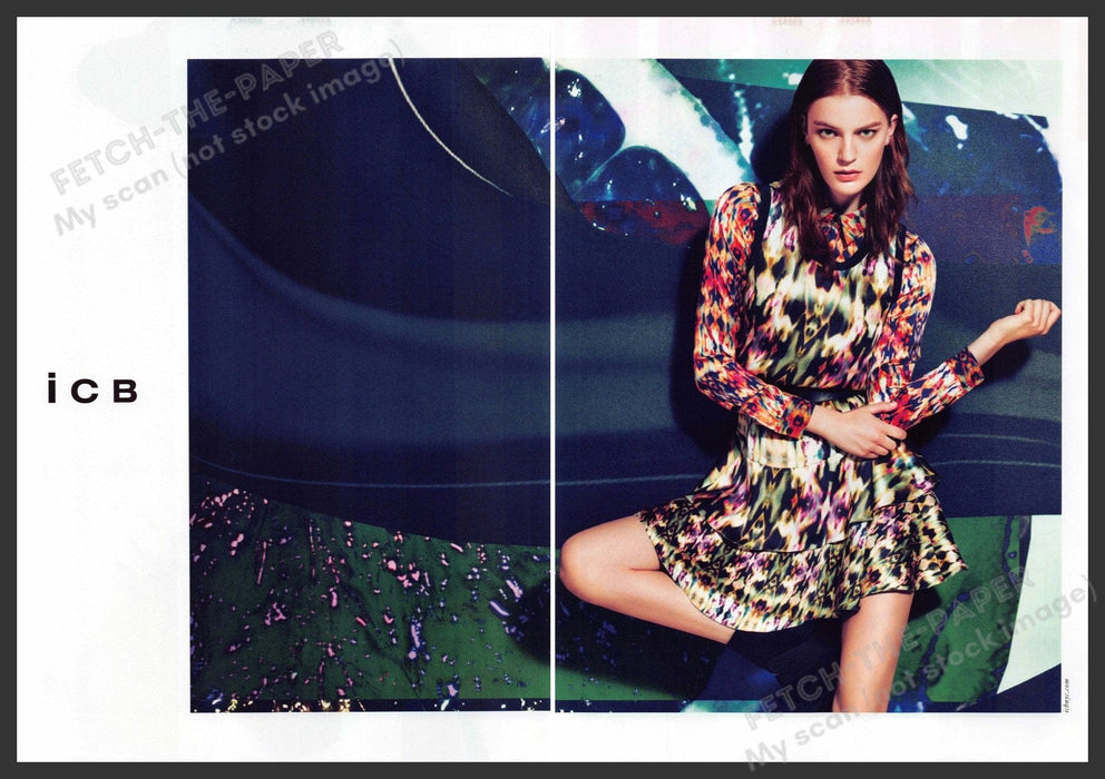 ICB Lara Kampman 2010s Print Ad (2 page) 2012 Legs Fetch-the-Paper