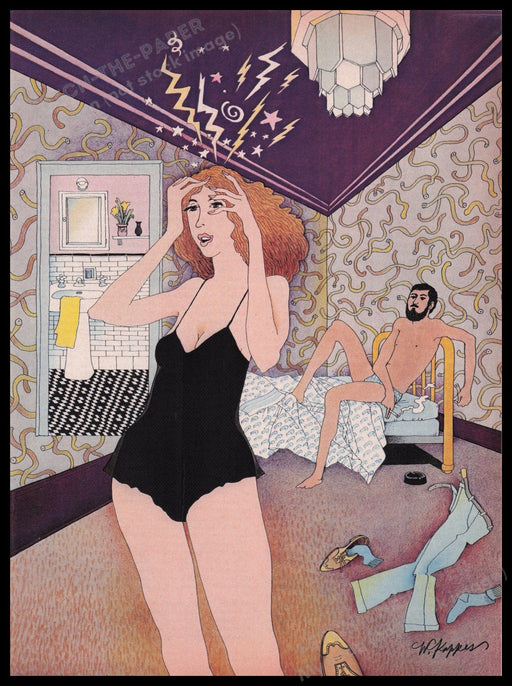 Illustration by Werner Kappes "Nervous Wreck" 1980s Magazine Illustration 1980 Fetch the Paper!