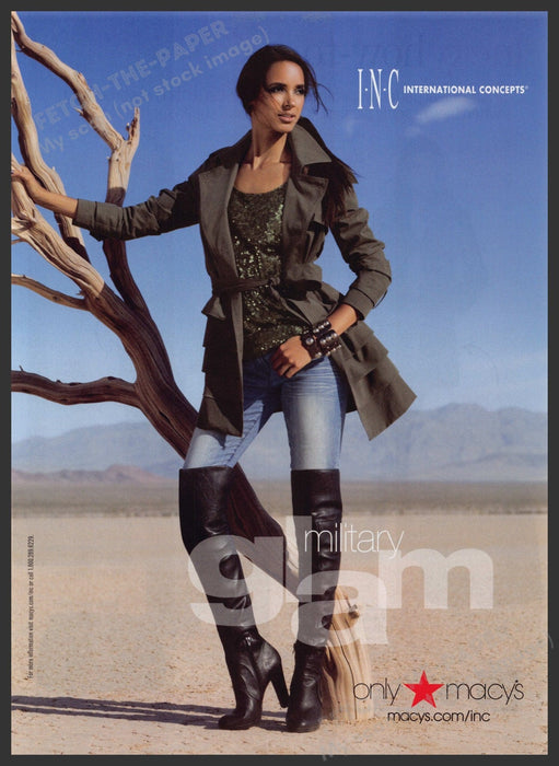 INC International Concepts Clothing 2010s Print Advertisement 2010 Legs Military Fetch-the-Paper