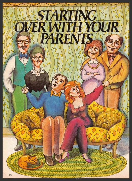 Isadore Seltzer Artist 1980s Magazine Illustration 1982 Starting Over Parents Fetch-the-Paper