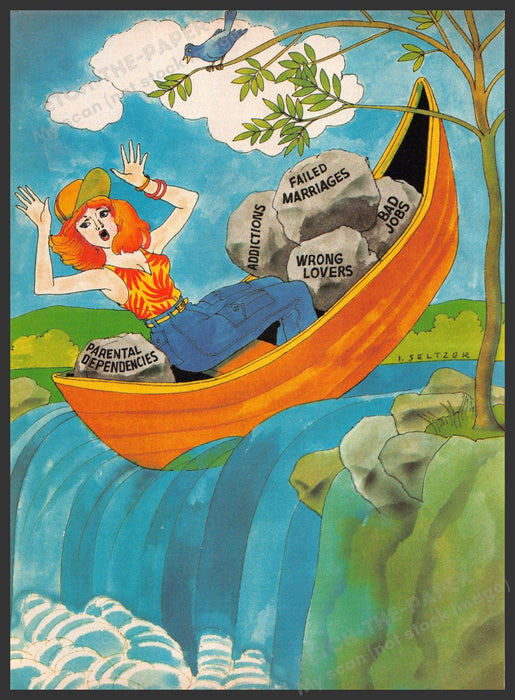 Isadore Seltzer Artist 1980s Magazine Illustration 1982 "Your own worst enemy" Fetch-the-Paper