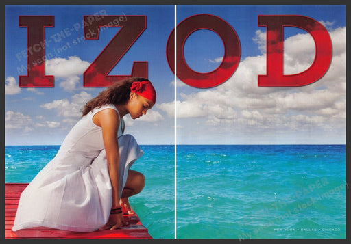 Izod 2000s Print Advertisement (2 page centerfold) 2008 Ocean Dock Beautiful Fetch-the-Paper