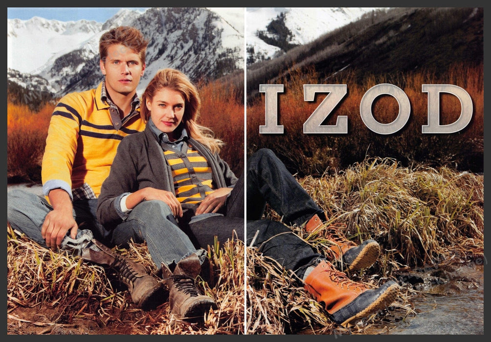 Izod 2010s Print Ad (2 pgs) 2010 Couple Sitting in the Mountains Izod