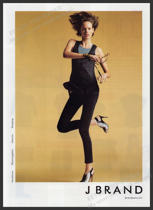 J Brand Jeans 2000s Print Advertisement 2009 Legs Kicking Back Fetch-the-Paper